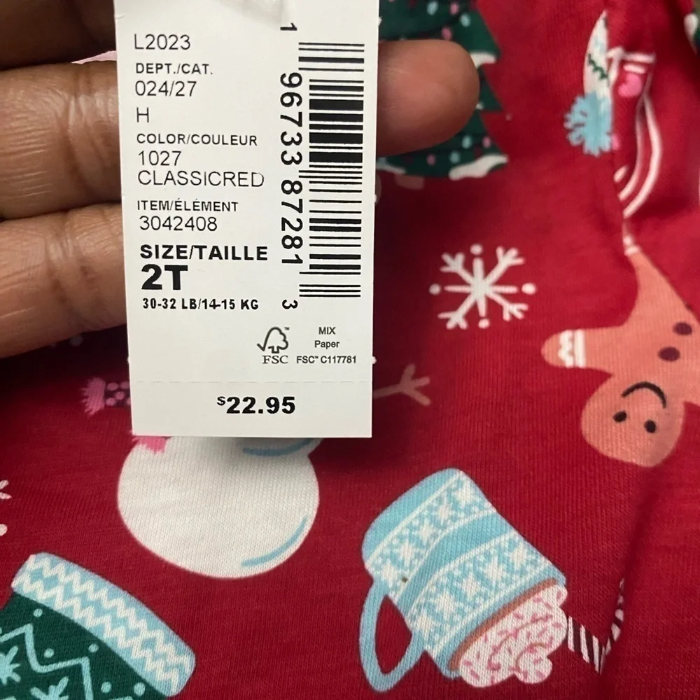 The Children Place red long sleeve Christmas Dresx 4T New with tag